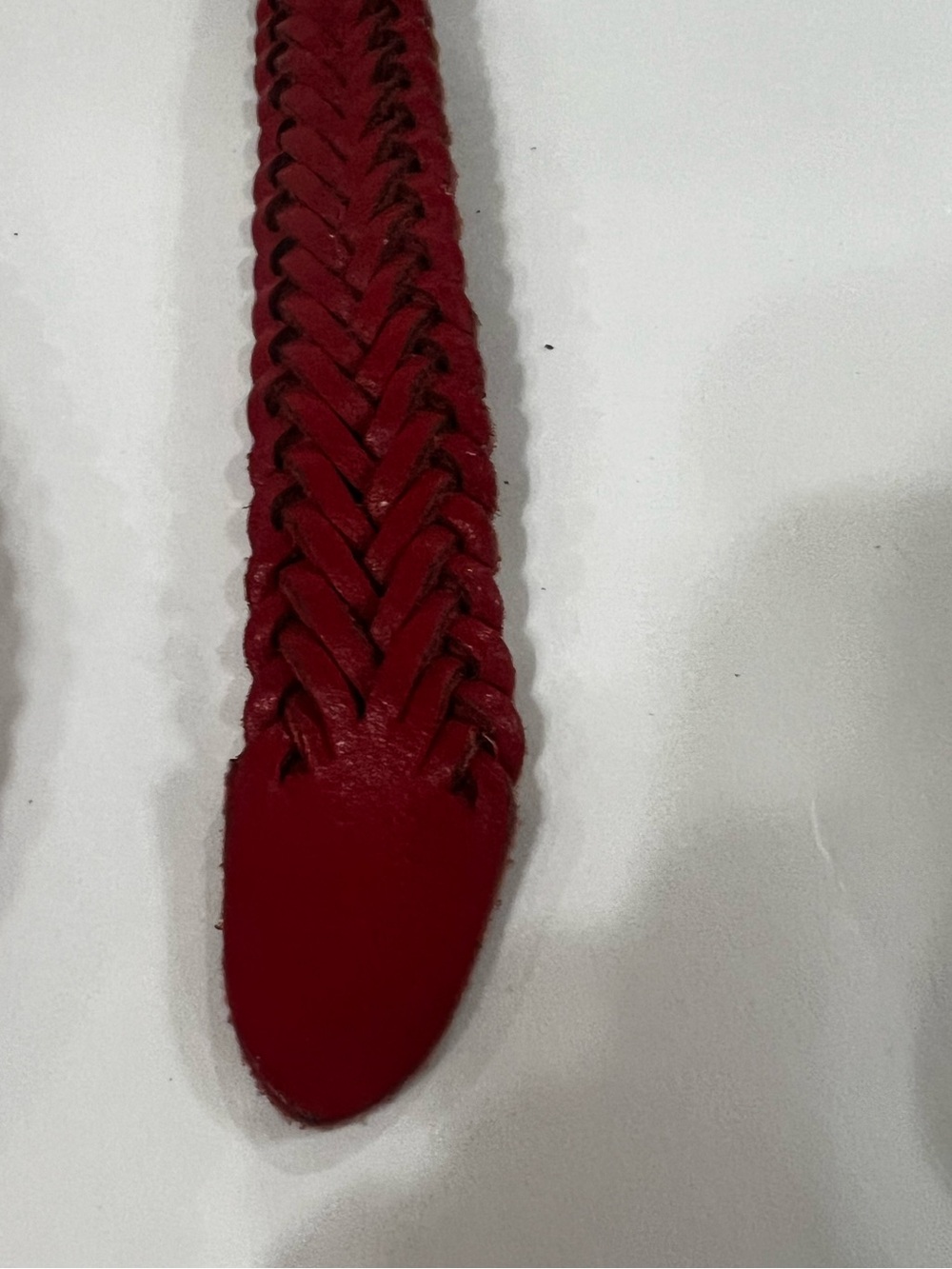 Genuine Leather Braided Belt Red Made in Argentina Western Boho - Picture 6 of 9